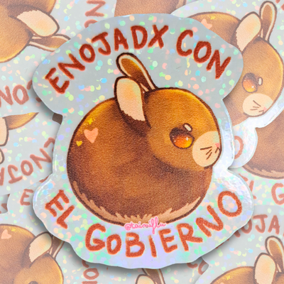 Conejito Enojadx con el Gobierno - Vinilo UV