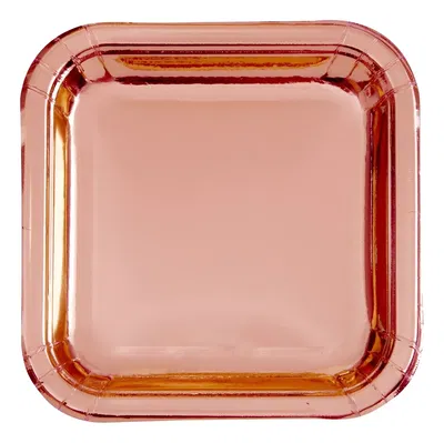 PLATOS  CUADRADOS POLIPAPEL ROSÉ X10UN