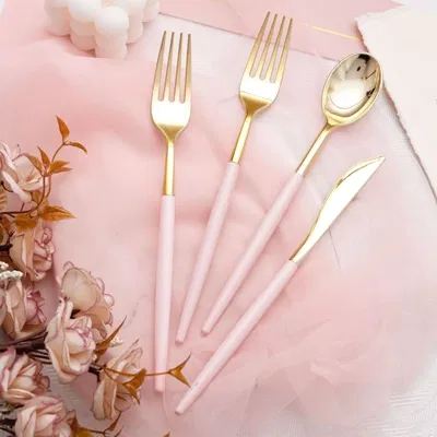 CUBIERTOS ELEGANT ROSA x10