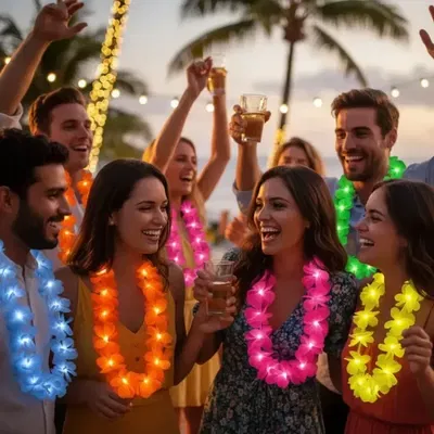 Collar ''Hawaiano'' con led x6u