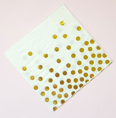 SERVILLETAS A LUNARES  GOLD METALIZADAS X10UN