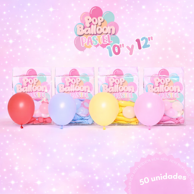 GLOBOS STANDAR-PASTEL  12" POP BALLOON X50 UN