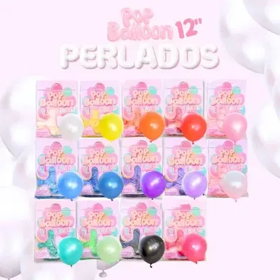 GLOBOS  LATEX POP BALLOON PERLADO 12"