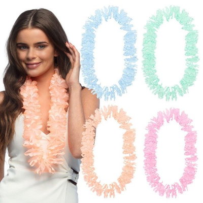 COLLAR HAWAIANO PASTEL X 10 UNIDADES