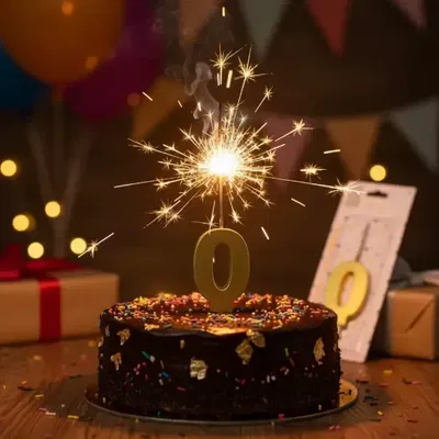 Vela bengala Número Dorado