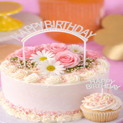 Topper perlas ''Happy Birthday''