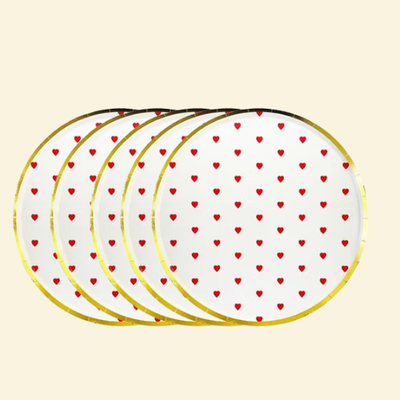 PLATO CON CORAZONES 7" X 10 UNIDADES