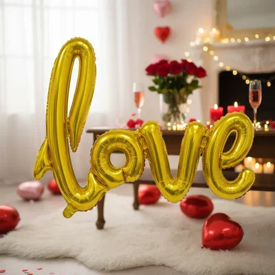 Globos ''love'' cursiva 