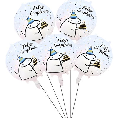 Pack x5 Globo Circulo 18P Feliz Cumpleaños Meme Flork