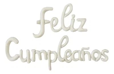 Globo ''Feliz Cumpleaños'' cursiva crem