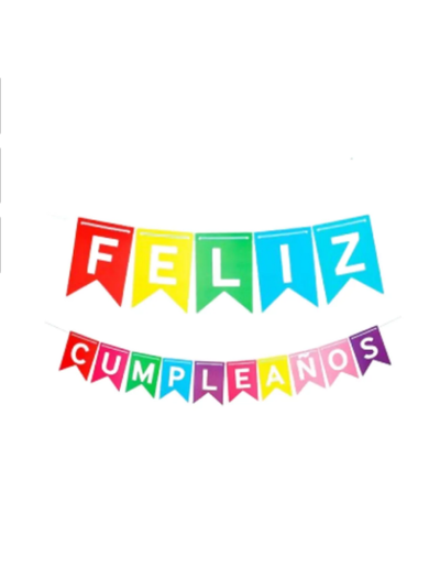 BANDERÍN MULTICOLOR ''FELIZ CUMPLEAÑOS''