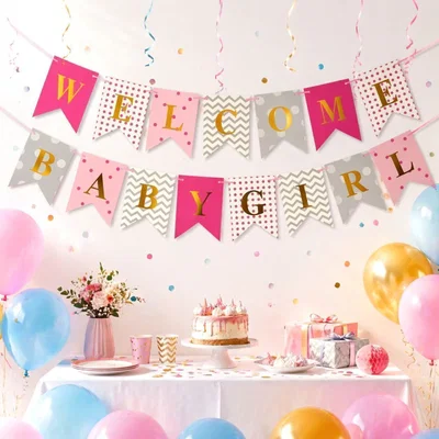 BANDERIN DECO "WELCOME BABY GIRL/BOY"