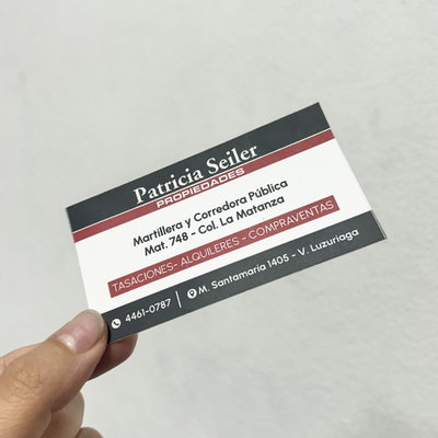 Tarjetas Personales Laminado Mate x100 unidades.