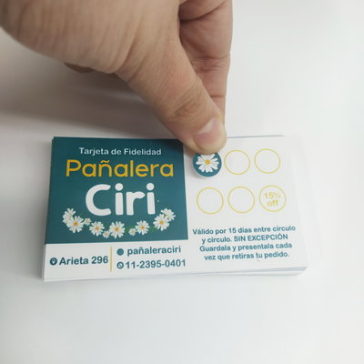 Tarjeta de Fidelidad (9x5 cm) x100 unidades