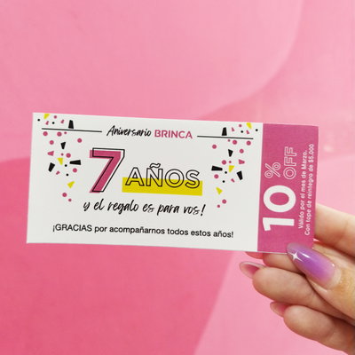 Cupón (12,5x6 cm) x50 unidades 