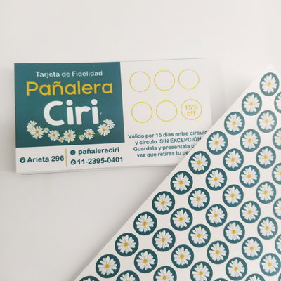 Tarjeta de Fidelidad (9x5 cm) x100 unidades
