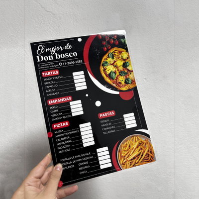 Menú / Carta Gastronómica x5
