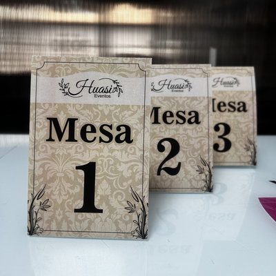 Números de Mesa 10x15 cm (x12 unid.)