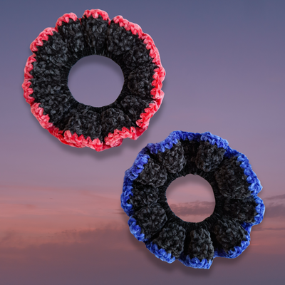 scrunchies terciopelo - con borde