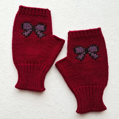 mitones bordados - moño