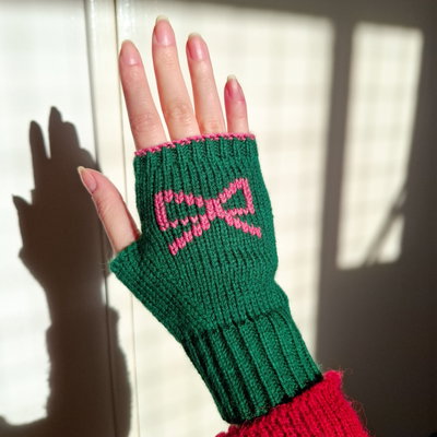 mitones bordados - lazo (verde)
