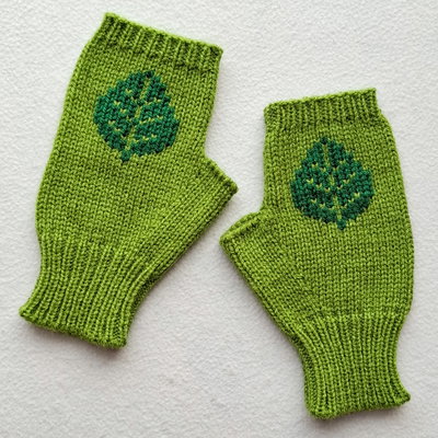 mitones bordados - hoja