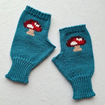 mitones bordados - hongo