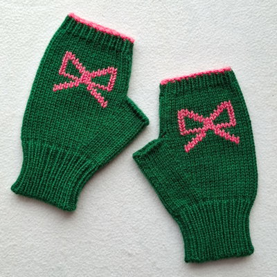 mitones bordados - lazo (verde)