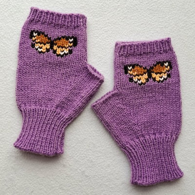mitones bordados - mariposa (lila)