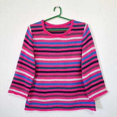 remera de hilo - rayitas magenta