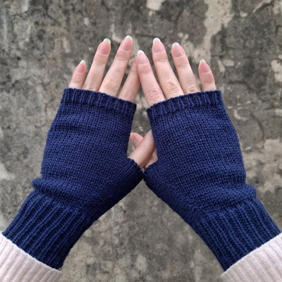 mitones lisos - azul marino