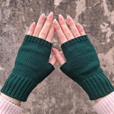 mitones lisos - verde inglés