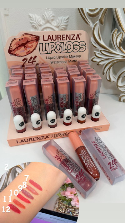X 3 UNIDADES LIP GLOOS LAURENZA 24HS 