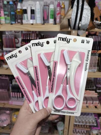 3 unidades set tijera con perfilador Mely 