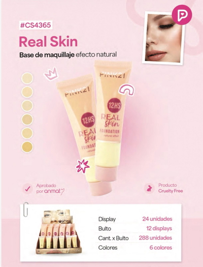3 unidades base real skincare pink21 (tonos surtidos y al azar)