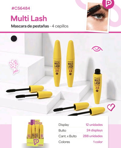 2 unidades máscara multi lash pink21