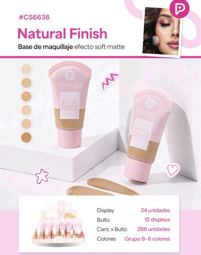 3 unidades base de maquillaje pink21
