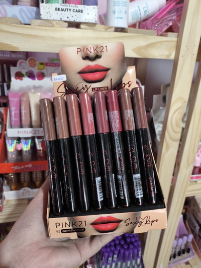 CAJA ENTERA delineador de labios pink21 48 unidades 