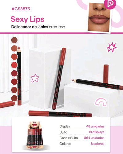 4 unidades delineador de labios pink21