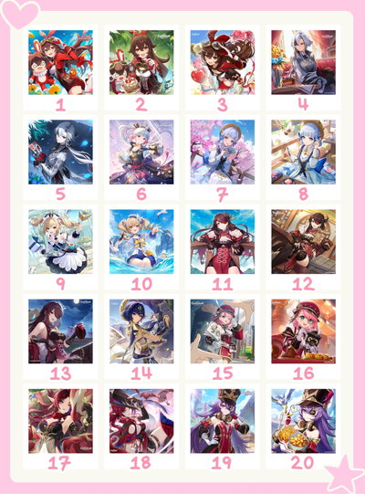 Polaroids Genshin Impact Chicas