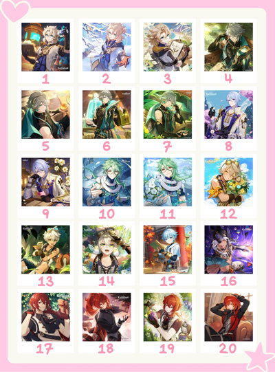 Polaroids Genshin Impact Chicos
