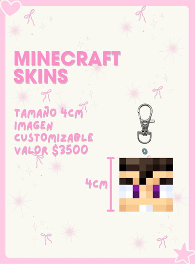 Llaveros personalizados Minecraft Skins