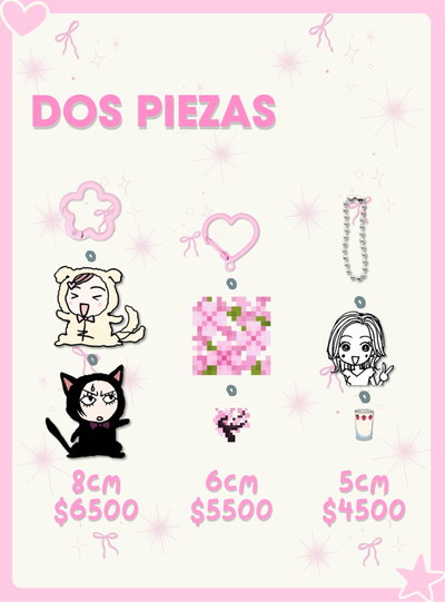 Llaveros personalizados dos piezas