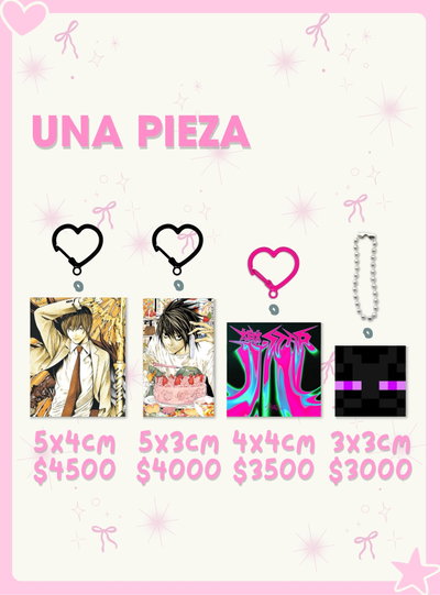Llaveros personalizados una pieza cuadrados