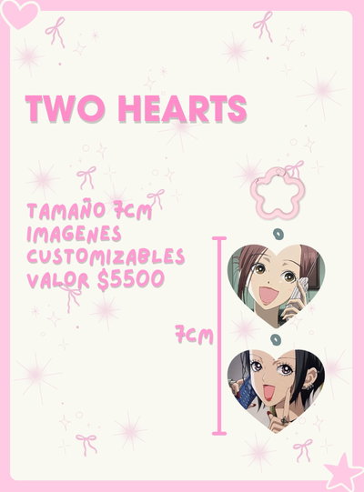 Llaveros personalizados Two Hearts