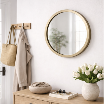 Espejo redondo champagne 39cm  (Solicitar Artículo)