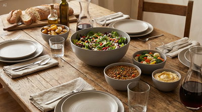 Set ensaladera + 4 compoteras