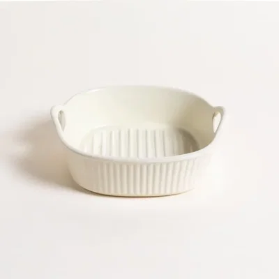 Fuente cuadrada de cerámica Crema 16 cm