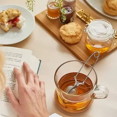 Infusor de Té Pinza Acero Inoxidable 