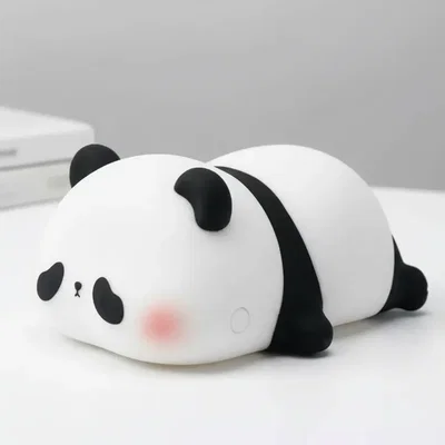 Velador Lámpara de silicona Panda. Recargable Usb. Tácil. Multicolor.